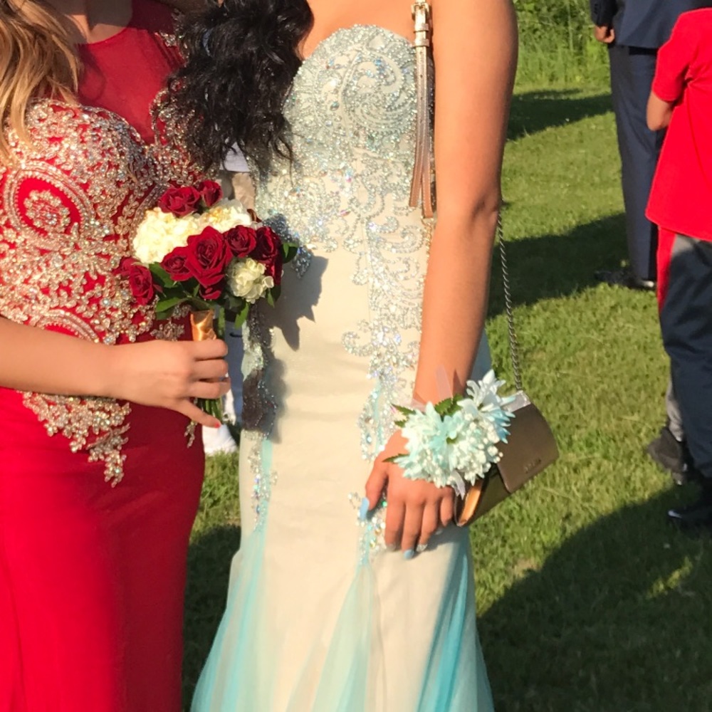 Beautiful turquoise mermaid prom dress